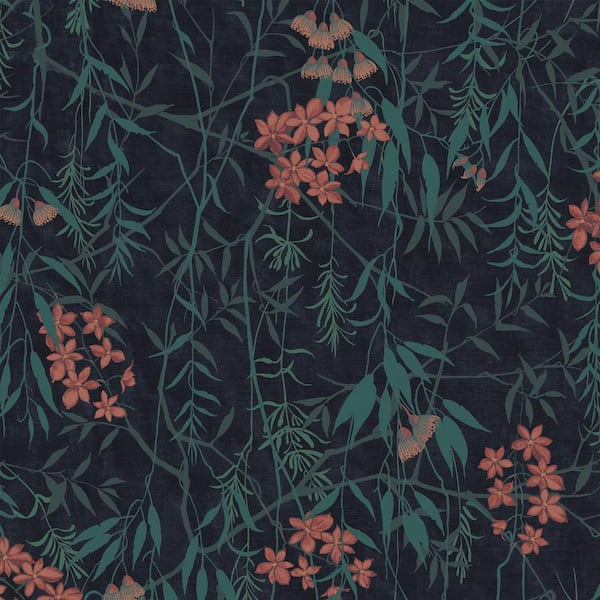 Graham & Brown Obassia Silk Midnight Wallpaper
