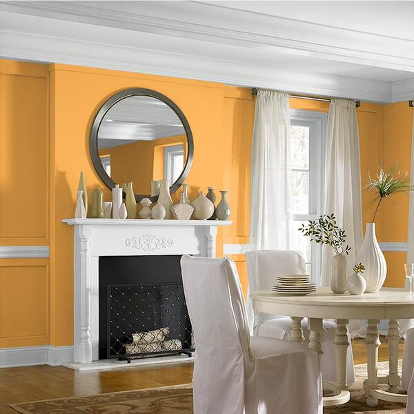 BEHR PREMIUM PLUS 1 gal. #P250-6 Splendor Gold Flat Low Odor Interior Paint  & Primer 130001 - The Home Depot