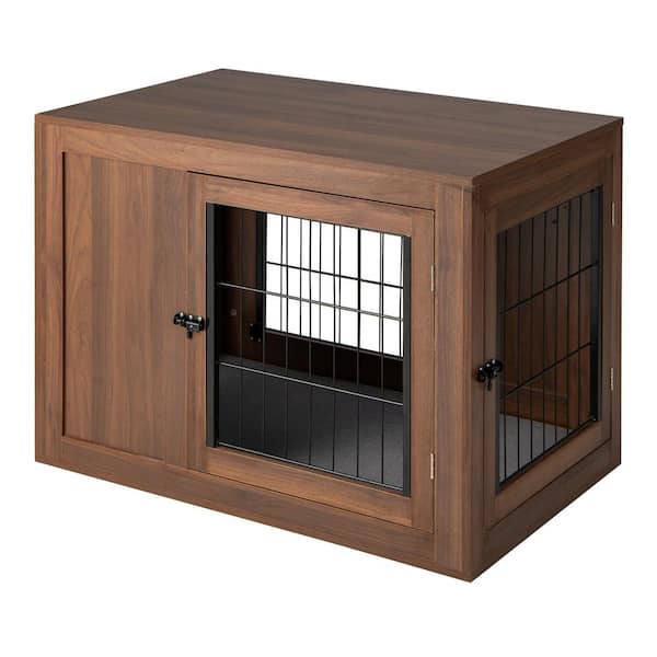 ANGELES HOME 36 in. x 26 in. Furniture Dog Crate with Cushion and Double Doors