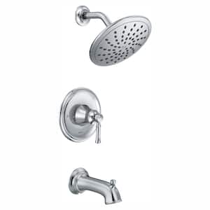 Dartmoor Posi-Temp Rain Shower Single-Handle Tub and Shower Faucet Trim Kit in Chrome (Valve Not Included)