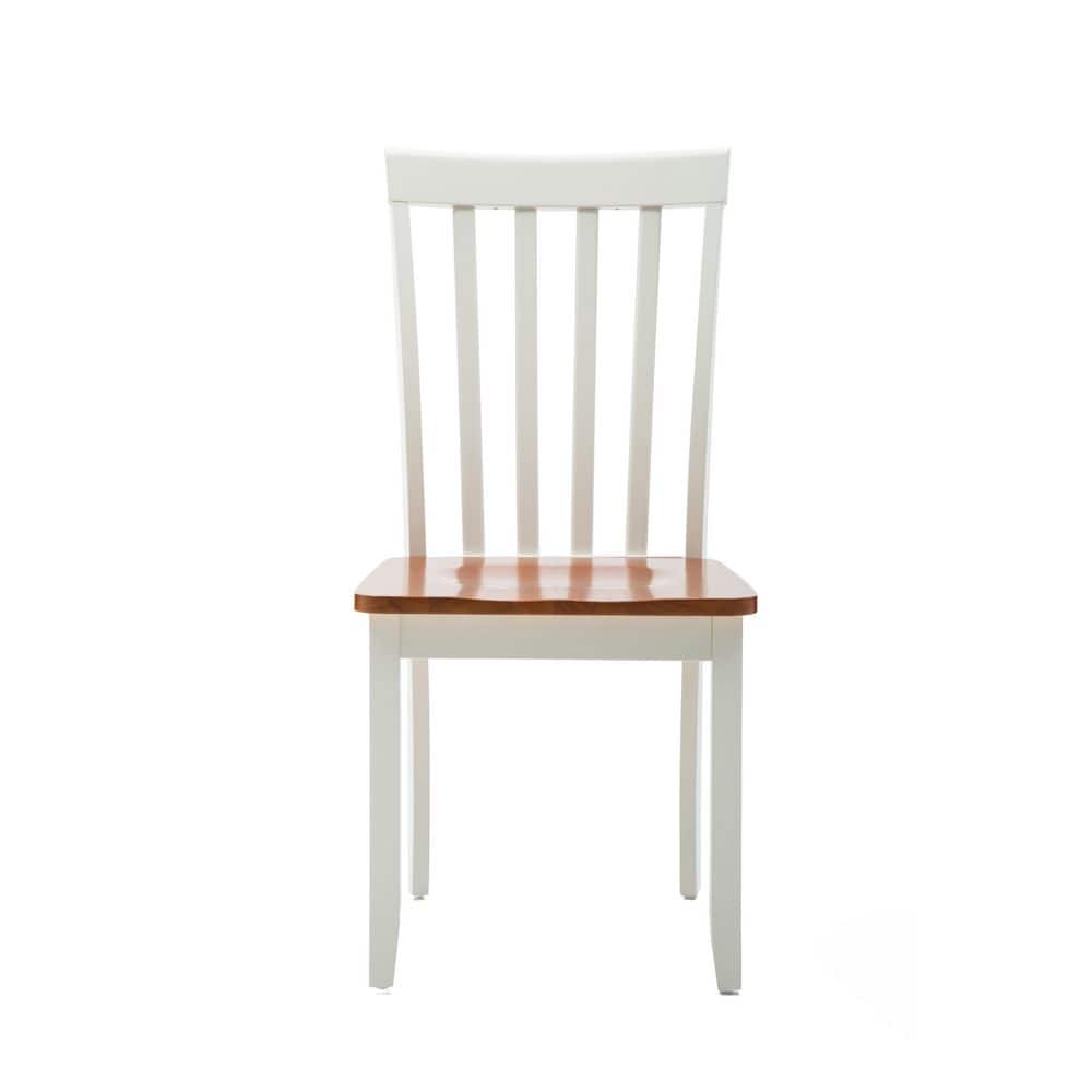 White Honey Oak Wooden Ladderback Side Chair