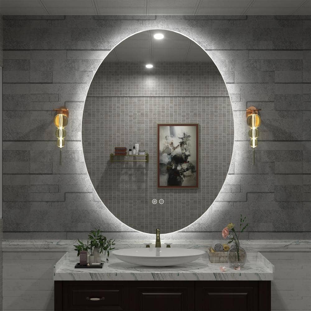 28 in. W x 36 in. H Oval Frameless Super Bright LED Backlighted Anti-Fog Wall Bathroom Vanity Mirror price history on PriceWatchPro