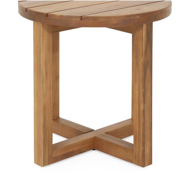 Noble House Province Teak Circular Wood Outdoor Side Table 109058