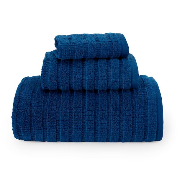Eddie Bauer Preston Solid Blue Cotton 3Pc Towel Set