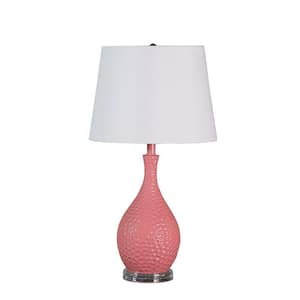 28 in. Clear Standard Light Bulb Urn Bedside Table Lamp