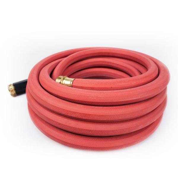 Commercial Hot Water Hose 5/8 in Dia x 50 ft Red Rubber Kink Resistant Pipe 