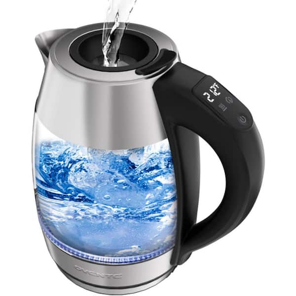 1. 7L Kettle with Temp Control, Tea Infuser, 1500W Heater, Double-Wall Glass, Keep Warm and Auto Shut-Off Silver KD68S