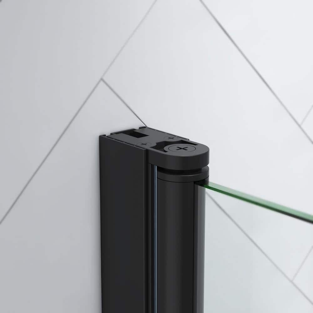 Pasadena 36.5" x 72" Frameless Black Glass Shower Kit