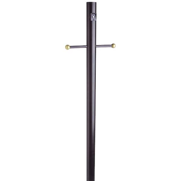 Design House 6-2/3 ft. Black Lamp Post with Cross Arm and Photo Eye