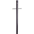 6-2/3 ft. Black Lamp Post with Cross Arm and Photo Eye
