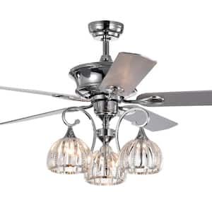 Mavyn 52 in. Indoor Chrome Ceiling Fan with Light Kit and Remote Control