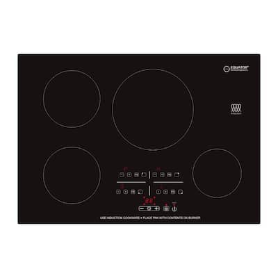 30 in. Smooth Ceramic Electric Induction Cooktop in Black with 4 Elements