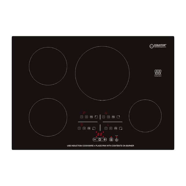 Equator 30 in. Smooth Ceramic 220-Volt Electric Induction Cooktop in Black with 4 Elements