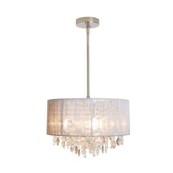 Decor Therapy Serra String Beaded 1-Light Nickel Pendant