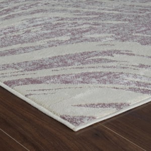 Nomad Purple Beige 5 ft. x 8 ft. Coastal Abstract Indoor Area Rug