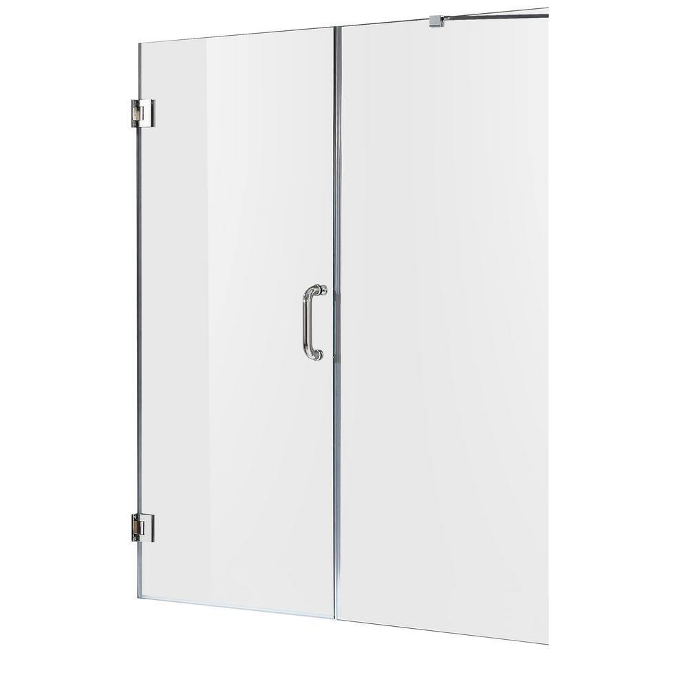 Makata 60" x 72" Frameless Hinged Shower Door in Polished Chrome