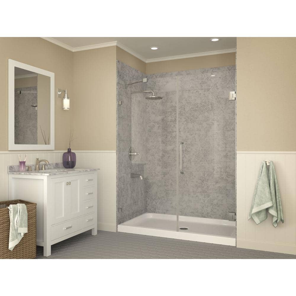 Glossy White 60" x 36" Acrylic Shower Base with Center Drain