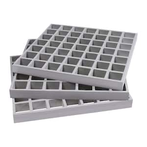 1 ft. x 1 ft. x 1 in. Fiberglass Molded Grating, 1.5 in. x 1.5 in. x 1 in., Gray, Gritted