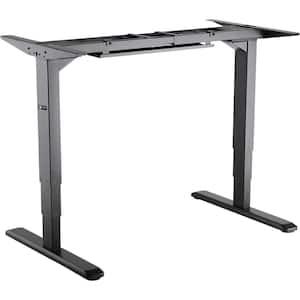 Black Electric Sit-Stand Desk Frame, 3-Stage Reverse Dual Motor, Table Top Not Included