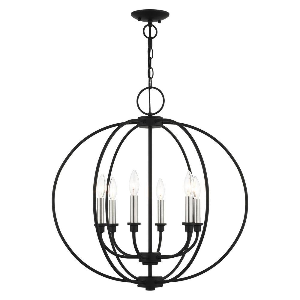 Milania Elegance 6-Light Black Crystal Candelabra Chandelier