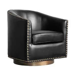 Black Leather/Faux Leather Accent Chair