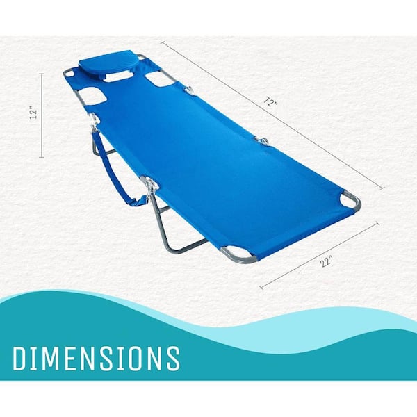 ITOPFOX Beach Blue Aluminum Folding Beach Chair HDPH033OT008