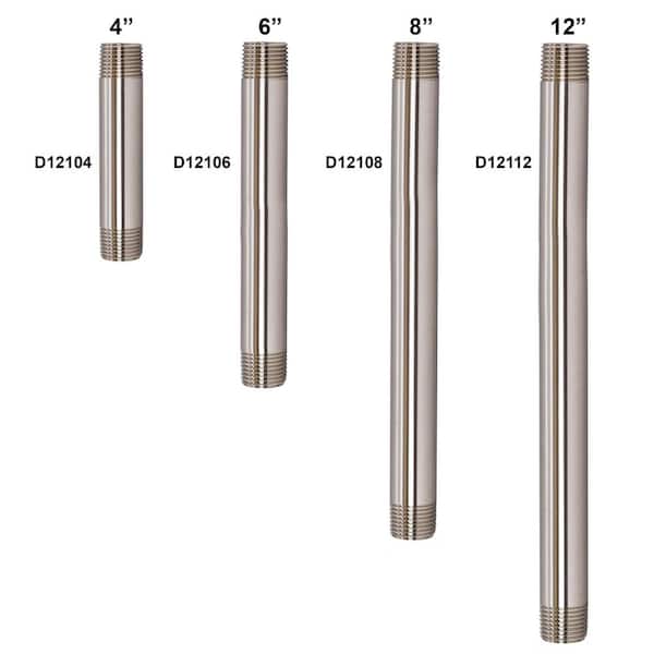 1/2 in. x 1/3 ft. IPS Lead-Free Brass Pipe Nipple in Polished Nickel 1/2 in. x 1/3 ft. IPS Lead-Free Brass Pipe Nipple in Polished Nickel