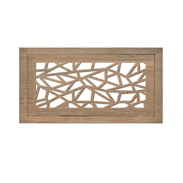 STELLAR Duct Opening Size 4x12 - Overall Size 7x15 Triangles Design Hardwood Floor Register Flush Mount with Installation Box