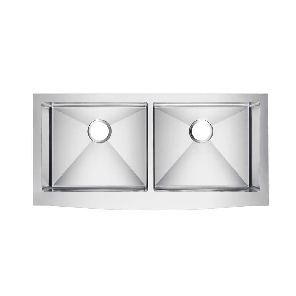 Dominic 42'' Stainless Steel Double Bowl Farmhouse Sink