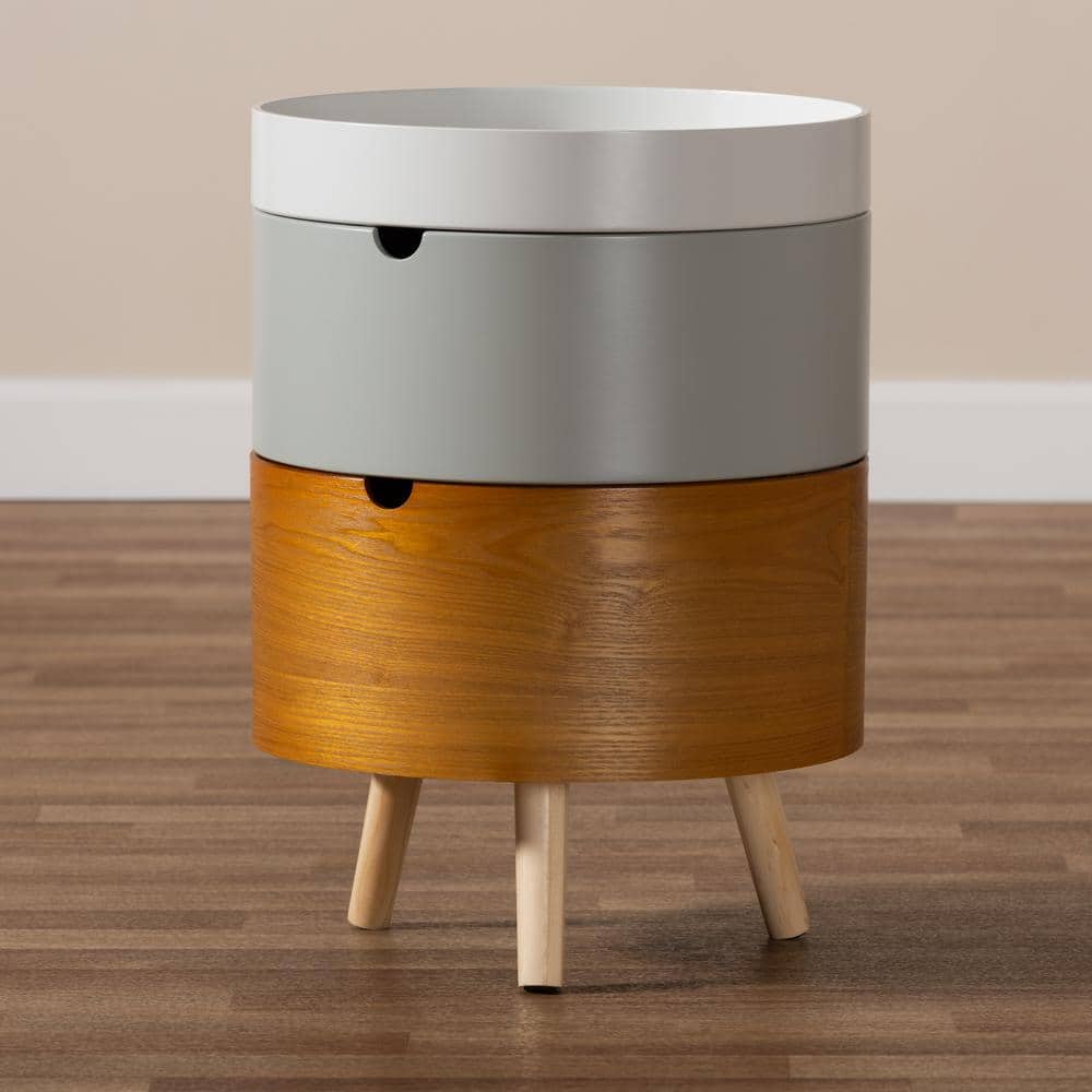 Elison Mid-Century Modern Multi-Color Stackable Wood Nightstand