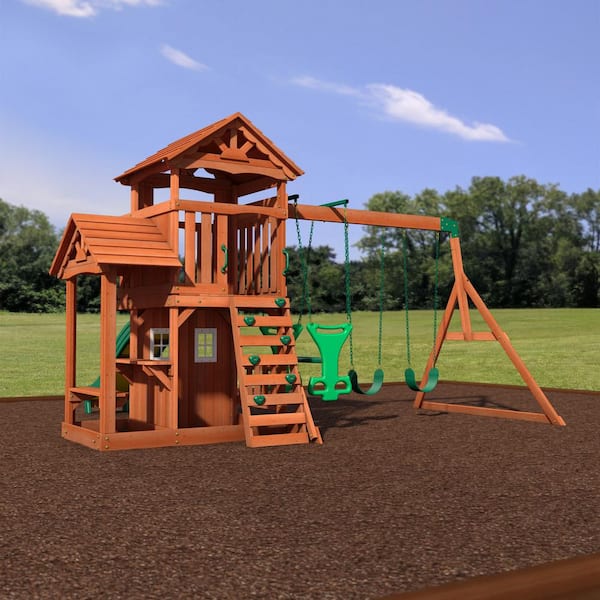 Backyard Discovery Tanglewood All Cedar Swing Set 55010com The Home Depot