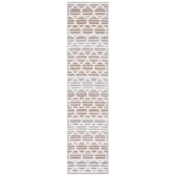 Cabana 2 x 7 Gray/Ivory Ogee Runner Rug