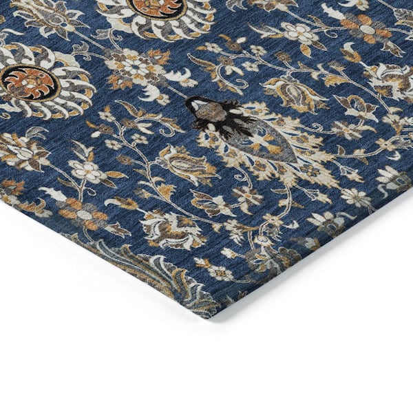 Chantille Machine Washable Indoor/Outdoor Abstract ACN2192 Navy 1 ft. 8 in. x 2 ft. 6 in. Accent Rug