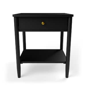 simple black bedside table