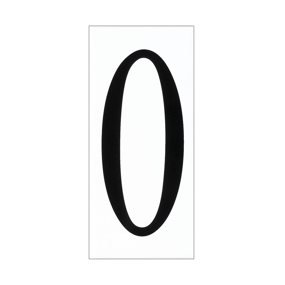 Address Light Collection White Plastic Number 0 Tile