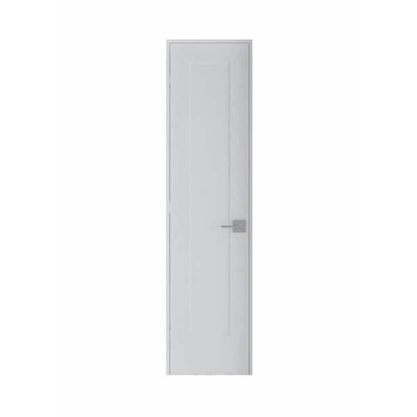 RESO 18 in. x 80 in. Left-Handed Solid Core White Primed Smooth Texture Composite Single Prehung Interior Door Black Hinges