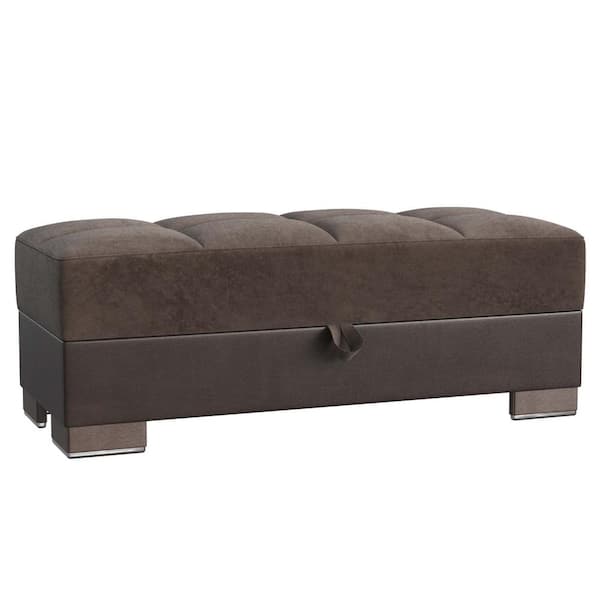 Ottomanson Basics Brown/Brown Ottoman With Storage