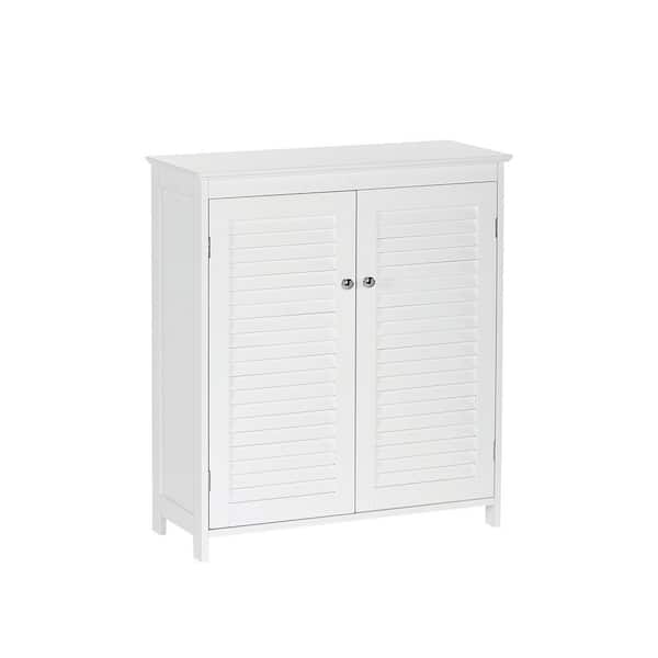 Ellsworth 28.44 in. W x 11.75 in. D x 32 in. H White Linen Cabinet Bathroom and Laundry Storage Floor Cabinet with Doors