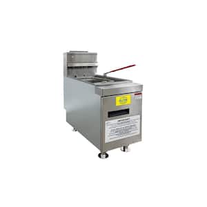 13.7 Qt. 25 lbs. Stainless Steel Natural Gas NSF Commercial Countertop Fryer EF2CT with Two Tube Burners