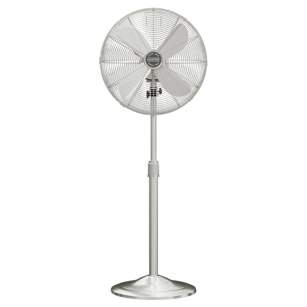 Hunter Classic 16 in. 3-speed Pedestal Fan in Brushed Nickel with