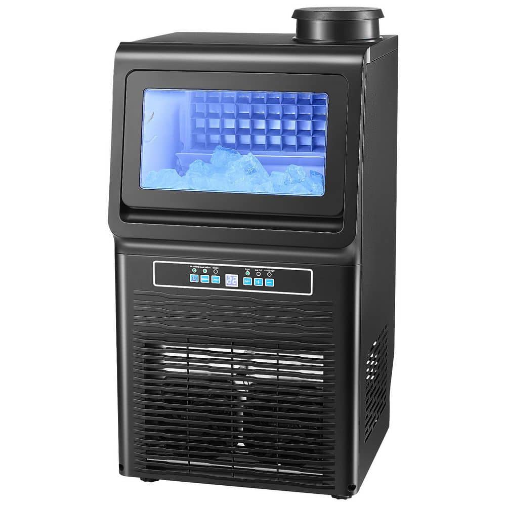 13 in.Commercial Ice Maker 70lbs./24H Self-cleaning 12lbs. Storage Freestanding 36Tray Full Size Cubes LED Display Black
