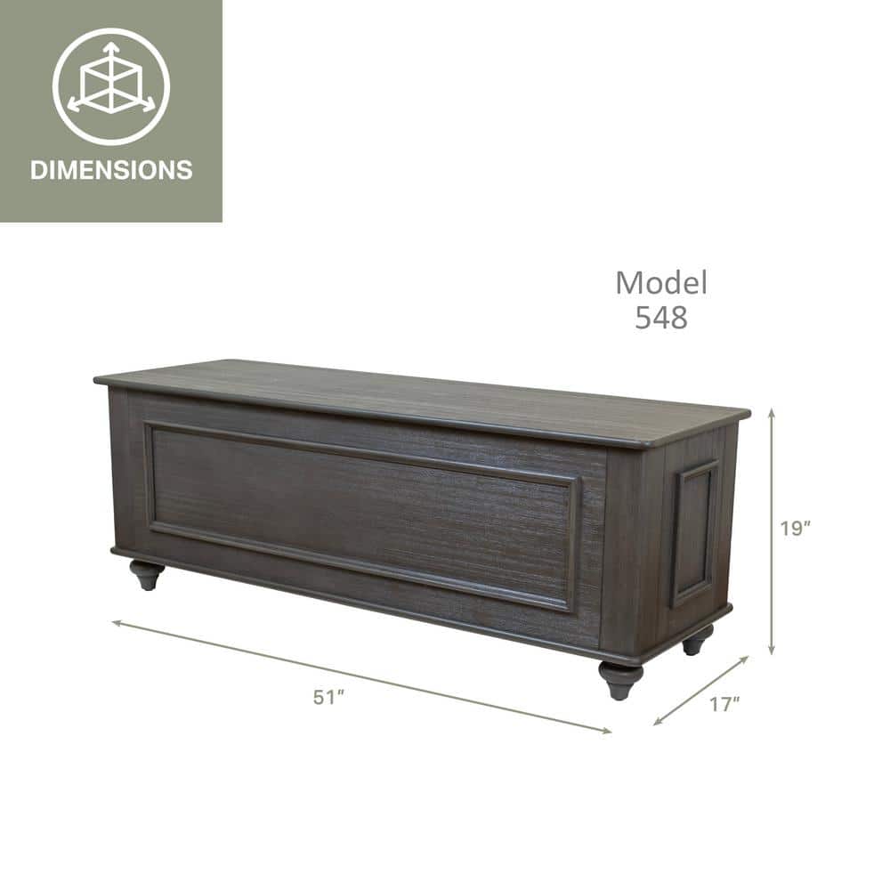 Mountain Gray Wood Veneer Hope Chest Bench with Gun Concealment