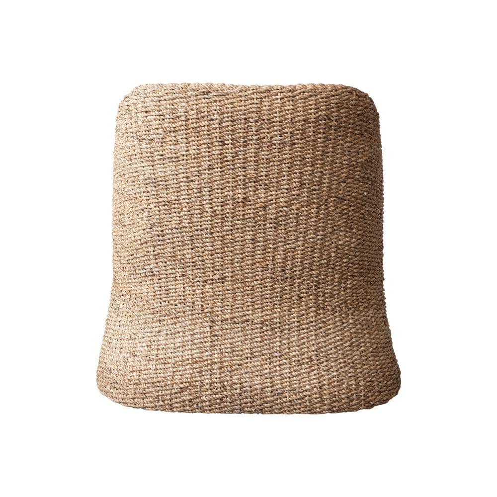 Natural Acacia Wood Lounge Chair with White Cushions