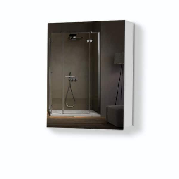 Andrea 24 in. W x 26 in. H Large Rectangular Recessed or Surface Mount Medicine Cabinet with Mirror