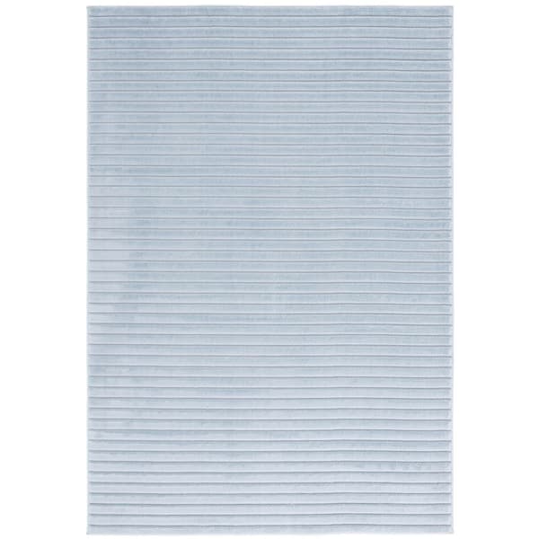 Selena 9 ft. x 12 ft. Blue Solid Striped Area Rug