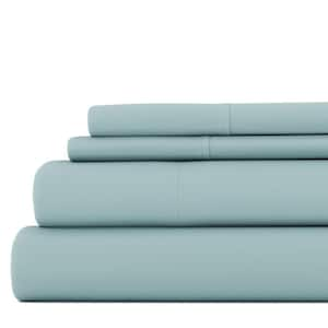 4-PieceSolid Ocean California King Bed Sheet Set