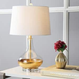 West 24.5 in. H Gold Leaf Glass Table Lamp