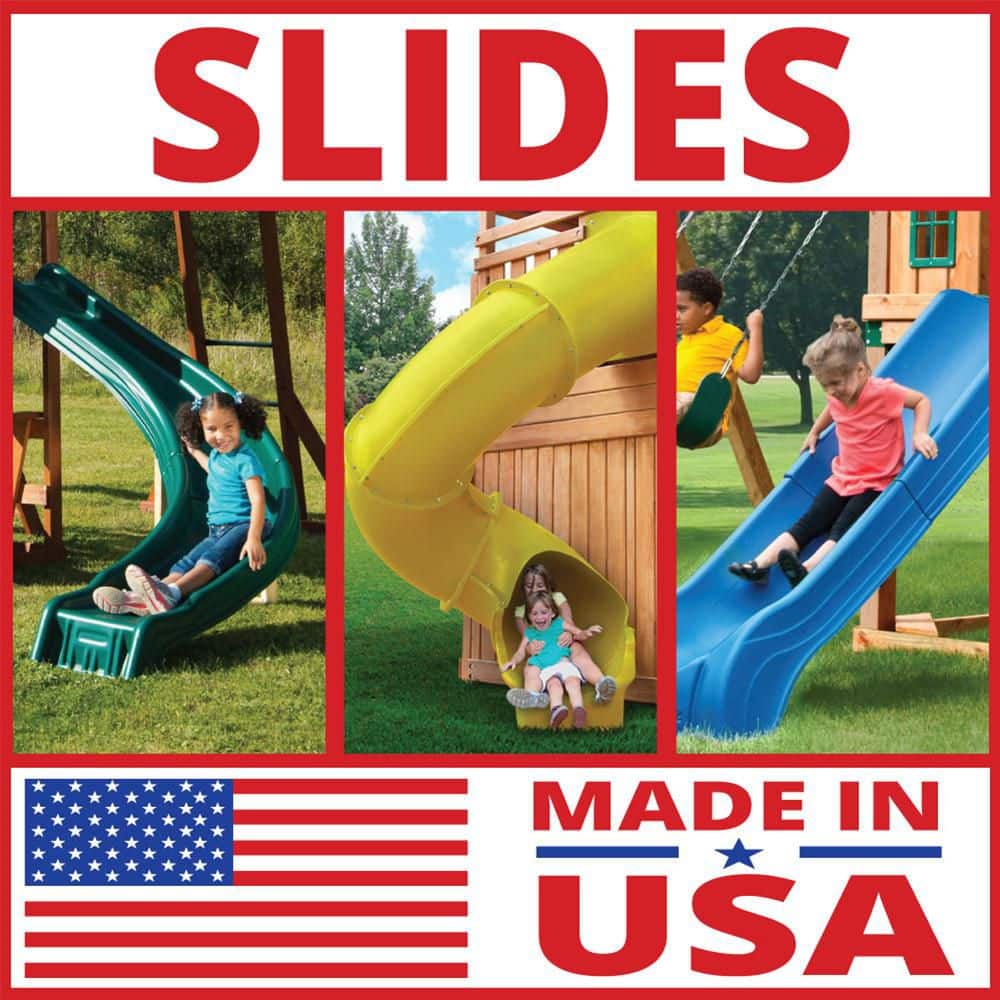 Knightsbridge Deluxe Wooden Backyard Swing Set with Slides and Swings