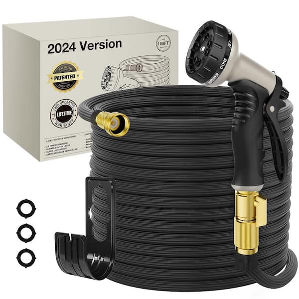 Angel Sar 3/4 in. Dia x 100 ft. Black Light-Weight Water Hose with 40 Layers of Innovative Nano Rubber