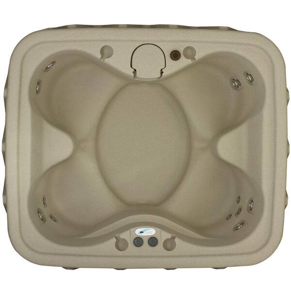 AquaRest Spas AR-400 4-Person 11-Jets Hot Tub Spa with Easy Plug N Play and LED Waterfall in Sandstone